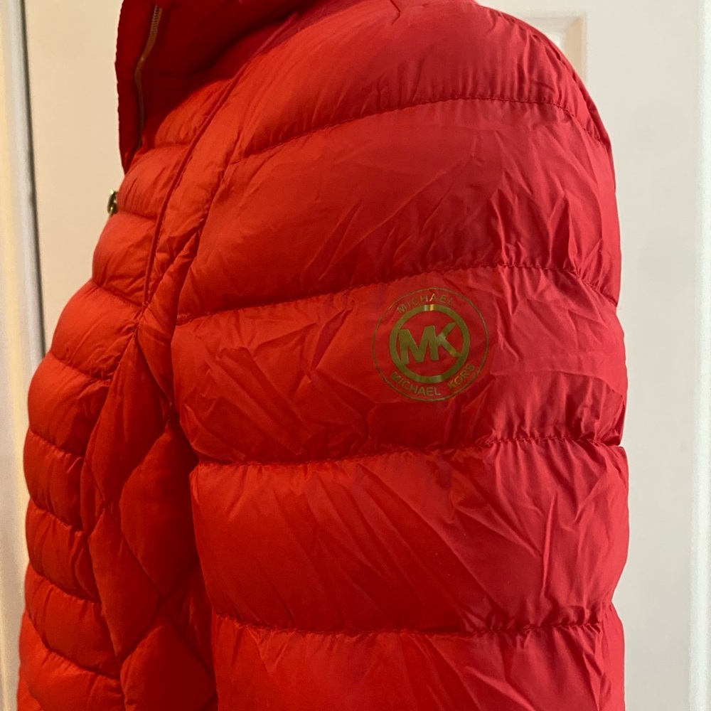 Michael Kors Vibrant Red Puffer Jacket - Picture 3 of 7
